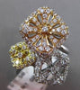 ESTATE LARGE 1.58CT DIAMOND 18KT WHITE & YELLOW & ROSE GOLD FLOATING SQUARE RING