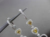 ESTATE LARGE 1.86CT WHITE & YELLOW DIAMOND 18KT 2 TONE GOLD HEART DROP EARRINGS