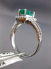 ESTATE 1.15CT DIAMOND & AAA EMERALD 14KT WHITE GOLD HALO CLASSIC ENGAGEMENT RING