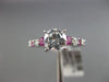 ESTATE 1.87CT DIAMOND & AAA PINK SAPPHIRE 14K WHITE GOLD CLASSIC ENGAGEMENT RING