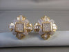 ESTATE LARGE SQUARE 4.80CT DIAMOND PRINCESS CUT 14K YELLOW GOLD CLIP EARRINGS