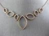 ESTATE LARGE .63CT DIAMOND 14K ROSE GOLD 3D OPEN MARQUISE SHAPE V SHAPE NECKLACE