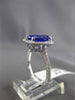 ESTATE LARGE 4.75CT DIAMOND & TANZANITE 18KT WHITE GOLD 3D HALO ENGAGEMENT RING