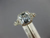 1.40CT DIAMOND & AAA AQUAMARINE 14KT WHITE GOLD HALO CUSHION CUT ENGAGEMENT RING