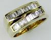 1.10CT DIAMOND 14KT YELLOW GOLD 3D CLASSIC BAGUETTE CRISS CROSS CHANNEL FUN RING