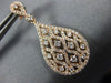 ESTATE 1.35CT DIAMOND 14KT ROSE GOLD 3D TEAR DROP OPEN FILIGREE HANGING EARRINGS
