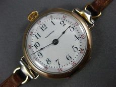 ANTIQUE LARGE WALTHAM 14KT YELLOW GOLD 3D POCKET WRIST WATCH #26601