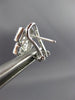 ESTATE .37CT DIAMOND 18KT WHITE GOLD 3D CLASSIC OPEN X LOVE CLIP EARRINGS #17527