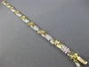 ESTATE WIDE 1.16CT DIAMOND 14KT WHITE & YELLOW GOLD FLOWER LINK TENNIS BRACELET