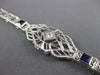 ANTIQUE 1.22CT DIAMOND & AAA SAPPHIRE 14K WHITE GOLD 3D FILIGREE BRACELET #21631