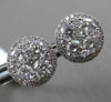 ESTATE LARGE 1.99CT DIAMOND 18KT WHITE GOLD CLUSTER INVISIBLE HALO STUD EARRINGS