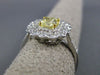 ESTATE 1.60CT WHITE & FANCY YELLOW DIAMOND 18KT GOLD CUSHION CUT ENGAGEMENT RING