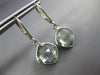 5.0CT AAA GREEN AMETHYST 14KT WHITE GOLD 3D CUSHION LEVER BACK HANGING EARRINGS