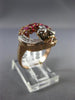 ANTIQUE LARGE .50CT DIAMOND & AAA RUBY 14K WHITE & ROSE GOLD FLOWER RING #25642