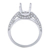 ESTATE .55CT DIAMOND 18KT WHITE GOLD 3 ROW PAVE SEMI MOUNT ENGAGEMENT RING