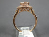 ESTATE LARGE 3.04CT DIAMOND & AAA MORAGNITE 14KT ROSE GOLD OVAL ENGAGEMENT RING