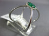 LARGE .56CT DIAMOND & AAA COLOMBIAN EMERALD 14K WHITE GOLD HALO CRISS CROSS RING