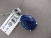 ANTIQUE 6.08CT DIAMOND & AAA SAPPHIRE 14KT WHITE GOLD FLOATING PENDANT & CHAIN