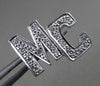 ESTATE .30CT DIAMOND 14KT WHITE & YELLOW GOLD PAVE " MC " INITIAL PIN #23769