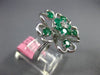 ESTATE LARGE 1.37CT DIAMOND & AAA EMERALD 18KT WHITE GOLD MULTI HEART LOVE RING
