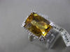 ESTATE LARGE 6.50CT DIAMOND & AAA CITRINE 14KT WHITE GOLD 3D FILIGREE HALO RING