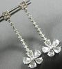 ESTATE LARGE 2.54CT DIAMOND & AAA WHITE SAPPHIRE 18KT WHITE GOLD FLOWER EARRINGS