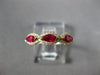 ESTATE .71CT DIAMOND & AAA RUBY 14K YELLOW GOLD 3D HALO WEDDING ANNIVERSARY RING