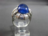 ANTIQUE PLATINUM 14.0CT DIAMOND & CABOCHON SAPPHIRE FILIGREE ENGAGEMENT RING E/F