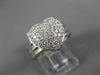 ANTIQUE WIDE .70CT DIAMOND 18KT WHITE GOLD 3D CLASSIC PAVE HEART FUN RING #14321