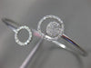 ESTATE .65CT DIAMOND 14KT WHITE GOLD 3D CIRCLE OF LIFE FLEXIBLE BANGLE BRACELET