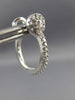 ANTIQUE .80CT DIAMOND 14KT WHITE GOLD CIRCULAR HALO HOOP HUGGIE EARRINGS #15706