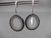 ESTATE LARGE 4.16CTW BLACK & WHITE DIAMOND 18KT WHITE GOLD OVAL HANGING EARRINGS