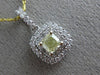 ESTATE .79CT WHITE & FANCY YELLOW DIAMOND 18K 2 TONE GOLD 3D DOUBLE HALO PENDANT