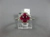 ESTATE .96CT DIAMOND & AAA RUBY 18KT WHITE GOLD 3D CLASSIC HALO FLOWER LOVE RING