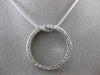 ESTATE LARGE .60CT DIAMOND 14KT WHITE GOLD 3D CIRCLE OF LIFE FLOATING PENDANT