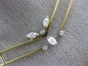 ANTIQUE .40CT DIAMOND 18K WHITE & YELLOW GOLD 3D V SHAPE FLOATING NECKLACE #3635