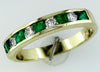 .64CT DIAMOND & AAA EMERALD 14KT YELLOW GOLD ROUND & PRINCESS ANNIVERSARY RING