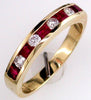 0.66CT DIAMOND & AAA RUBY 14K YELLOW GOLD 3D PRINCESS & ROUND ANNIVERSARY RING