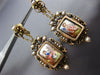 ANTIQUE AAA PEARL & ENAMEL 14KT YELLOW & ROSE GOLD 3D CLIP ON EARRINGS #21682