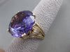 ANTIQUE LARGE 23CT AAA AMETHYST 14KT YELLOW GOLD FILIGREE SOLITAIRE RING #21473