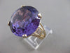 ANTIQUE LARGE 23CT AAA AMETHYST 14KT YELLOW GOLD FILIGREE SOLITAIRE RING #21473