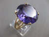 ANTIQUE LARGE 23CT AAA AMETHYST 14KT YELLOW GOLD FILIGREE SOLITAIRE RING #21473