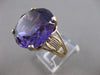 ANTIQUE LARGE 23CT AAA AMETHYST 14KT YELLOW GOLD FILIGREE SOLITAIRE RING #21473