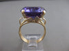 ANTIQUE LARGE 23CT AAA AMETHYST 14KT YELLOW GOLD FILIGREE SOLITAIRE RING #21473
