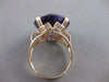 ANTIQUE LARGE 23CT AAA AMETHYST 14KT YELLOW GOLD FILIGREE SOLITAIRE RING #21473