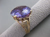 ANTIQUE LARGE 23CT AAA AMETHYST 14KT YELLOW GOLD FILIGREE SOLITAIRE RING #21473