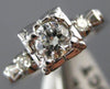 ANTIQUE .40CT OLD MINE DIAMOND 18KT WHITE GOLD SOLITAIRE ENGAGEMENT RING #21616