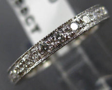 ANTIQUE .58CT DIAMOND 14KT WHITE GOLD MILGRAIN ETERNITY ANNIVERSARY RING #19869