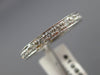 ANTIQUE .58CT DIAMOND 14KT WHITE GOLD MILGRAIN ETERNITY ANNIVERSARY RING #19869