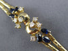 ANTIQUE WIDE 1.10CT DIAMOND & SAPPHIRE 14KT YELLOW GOLD FLORAL BRACELET #16127